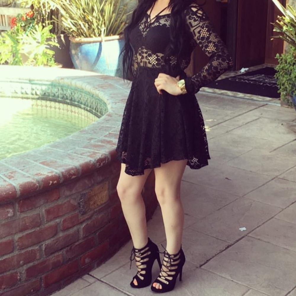 Black lace dress